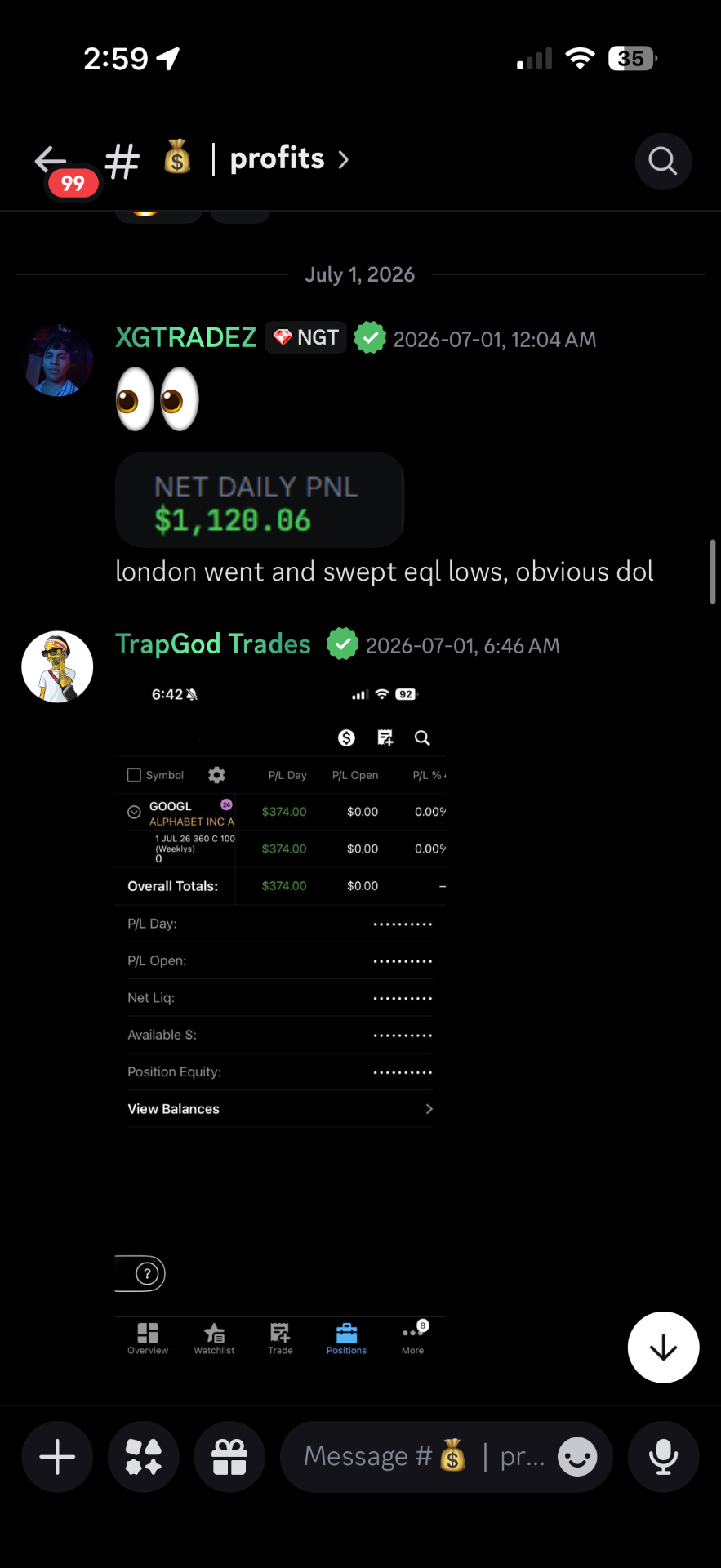 XGTRADEZ — London swept EQL lows — $1,120.06 payout