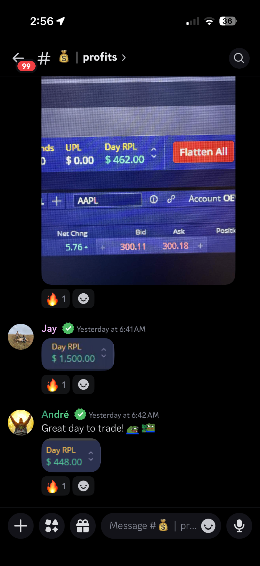 Jay — AAPL Day RPL — $1,500.00 payout